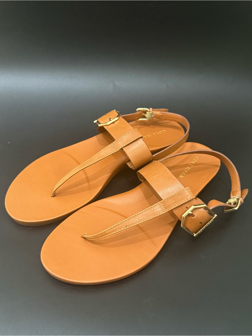 COLE HAAN Brown Tan Leather Thong Sandals Size 6B
